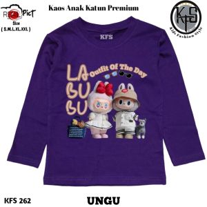 KFS 262 Kaos Anak Perempuan Labubu Outfit Of The Day Lengan Panjang