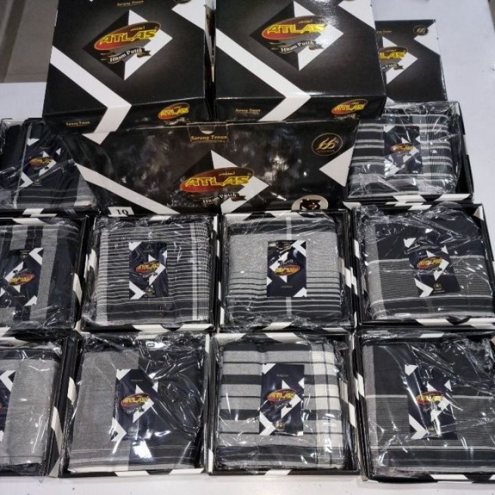 10 HELAI PELIKAT ATLAS BLACK/WHITE EKSKLUSIF PEMBORONG & PERUNCIT