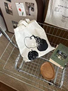 Túi Đeo Vai in Hình Trái Cây Cotton Mỏng Kiểu Hàn Quốc Túi Vải Cotton Đeo Vai Đơn Cho Nữ Túi Vải Cotton in Họa Tiết Trái Cây