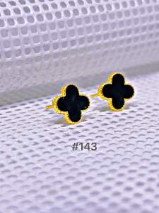 ZIHANG JEWELRY 24K Gold plated clawber stoned studs earrings for women