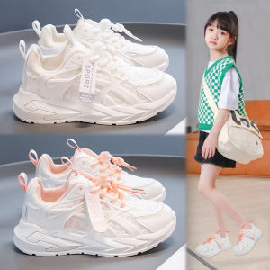 Breathable Mesh Kids White Shoes Sporty Dad Style