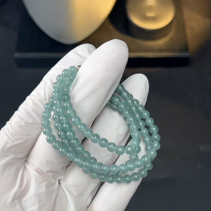 TIMESWIND Original A-Type Jade Natural Small Beads Women Blue Water Necklace / Multi-layer Bracelet Fashion Jewelry with Certificate