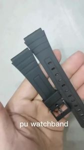Dây Đeo Đồng Hồ Bằng Nhựa PU Màu Đen Phổ Thông Dây Đeo Silicon Cho Casio F-91W F-84 F-105/108 A-158/168 AE-1200/1300 Có Nhiều Kích Cỡ Khác Nhau 12/14/16/18/20/22mm