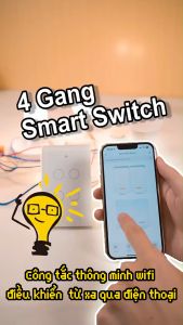 Công tắc thông minh nút cảm ứng wifi tuya/smartlife điều khiển từ xa qua điện thoại