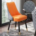 Post-Modern Scandinavian Accessible Luxury Dining Chair For Home Solid Wood Hotel Dining Table and Chair Casual Restaurant Simple Leather Backrest Stool. 