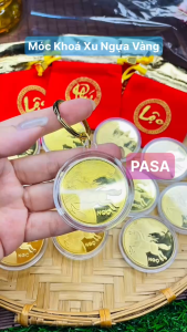 Móc Khóa Xu Con Ngựa Vàng  chữ Lộc  quà tặng Tết 2026