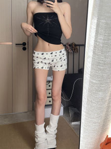 Quần Short Đi Dạo Thường Ngày Mùa Hè Màu Trắng Cho Nữ Cạp Thấp Họa Tiết Hoa Quần Dài Ống Rộng Thoải Mái Mặc Ở Nhà