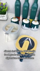 KAMJE Toples Wadah Tempat Bumbu Dapur Aesthetic 4 Sekat Free Sendok KMJ017