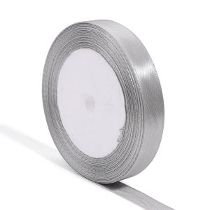 25Yards 1/1.2/1.5/2/2.5/3.8cm Satin Ribbons Grey Fabric Ribbons For DIY Home Party Handmade Gift Wrapping Decoration Accessories