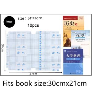 GD Christmas 10 Sheets Self-adhesive Book Wrapper Transparent Self-adhesive Protective Cover Waterproof Film