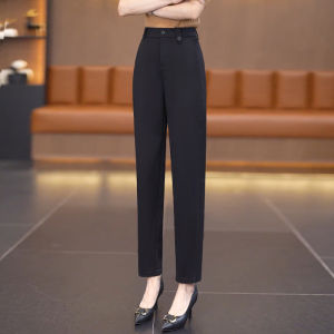 กางเกงขายาวทรงหลวมเอวสูงสไตล์เกาหลีสำหรับผู้หญิง กางเกงขายาวทรงตรงสไตล์ฮาราจูกุสำหรับฤดูใบไม้ผลิและฤดูใบไม้ร่วง