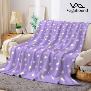pastel star lavender Flannel Blanket Warm Soft Halloween Christmas Decorative Couch Warm Cozy All-Season Gift