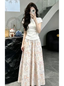 Ge·an·fei | Korean Style New Fashion T-Shirt and Skirt Set White Floral