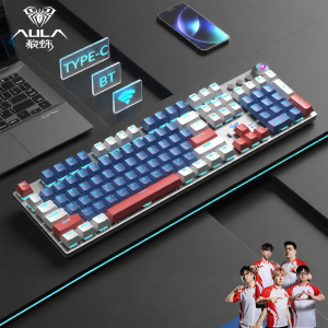 AULA | Wireless Bluetooth 3-Mode Mechanical Keyboard 108 Red Keys