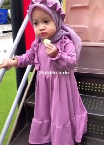 (EGSUS) Gamis Sabrina Free Ciput Bayi Pakaian Anak Perempuan Dress Balita Polos Katun 0-4 Tahun Maroon