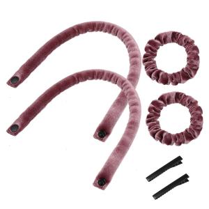 6Pcs Heatless Hair Curling Rod Headband Soft Fabric Satin No Heat Hair Rollers Sleeping Lazy Curls Flexi Rods Hair Styling Tools
