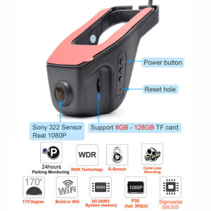 EKLEVA Car DVR Dash Camera Mini WIFI Digital Video Recorder Camcorder 1080P Night Version Novatek 96658 IMX 322 WiFi Hidden Dash Cam