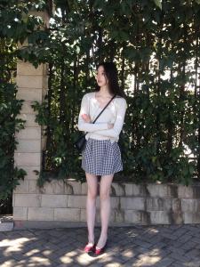 Váy Ngắn Chữ a Cạp Cao Kẻ Caro Phong Cách Pháp Thanh Lịch Cho Nữ Mùa Xuân Hè Váy Ngắn Đa Năng Thường Ngày