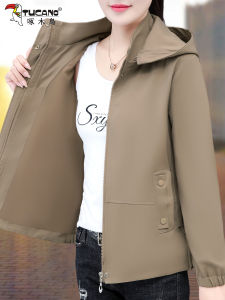 TUCANO Brand Short Style Womens Casual Jacket Spring Autumn Middle Aged Moms Windbreaker Polyester Fiber Long Sleeve Zipper Closure
