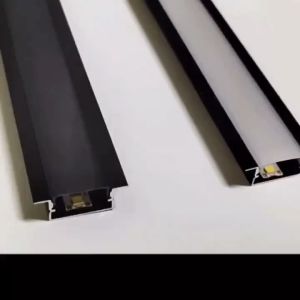 2Pack 3.3ft/1Meter LED Aluminum Profile Channel with Cover for LED Strip Light Installations-Black Base White Cover