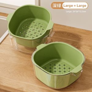 XINGYOU | Extra Large New Double Layer Vegetable Washing Basket
