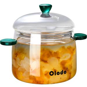 Olodo | Heat Resistant Borosilicate Glass Soup Pot for Birds Nest Stewing with Lid