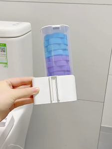 【Free Gift】Disposable Toilet Brush With 6 Replaceable Brush Heads And Cleaning Solution Bathroom Toilet Cleaning Brush Wall Mounted Brush Holder Antibacterial Cleaning Brush Set Efficient Toilet Cleaning
