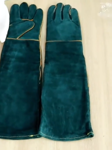 35/60cm Cowhide Pet handling / Welding Gloves Long Heat Resistant Gloves Safety Protective Leather Working Labor Glove