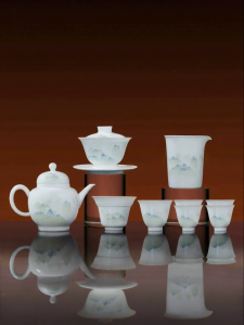 JINGDEZHEN | Hand-painted Official High-temperature White Porcelain Chinese Style Tea Set