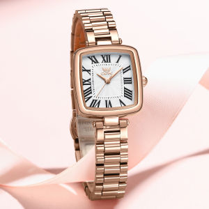 นาฬิกา OPK สำหรับผู้หญิงนาฬิกาสแตนเลสสำหรับสุภาพสตรีควอตซ์กันน้ำสไตล์เกาหลีหน้าปัดเรืองแสงลำลองนำเข้าแฟชั่น