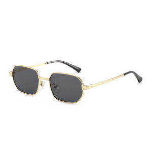 Small Square Minimalist Sunglasses for Men High-End European & American Fashion UV400 Narrow Metal Frame Shades for Women