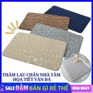 Thảm Lau Chân Vân Đá Thảm Chùi Chân Lót Sàn Nhà Tắm Đế Cao Su Thấm Hút Nước Chống Trượt - Thảm Trải Sàn Thảm Lót Nhà Bếp Siêu Thấm