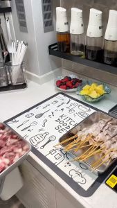 Kitchen Stainless Steel Vegetable Preparation Plate Cooking Plate Hot Pot Special Vegetable Preparation Plate Square Plate Artifact