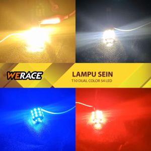 WERACE Lampu Sein T10 Dual Color 54 LED Superbright Senja Kuning 12V
