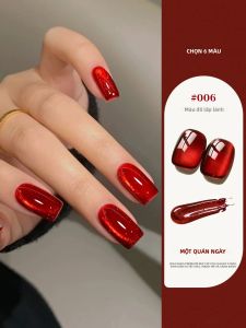 Bộ Sơn Gel Mắt Mèo Mùa Thu 15ml Làm Cứng Bằng Đèn UV/LED 1-6 Màu Dành Cho Phụ Nữ Trang Trí Móng Nghệ Thuật Đồ Dùng Hàng Ngày Màu Đỏ