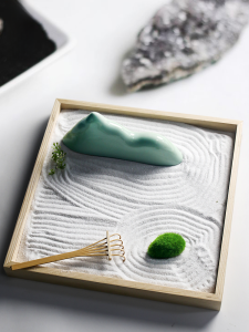 Japanese Zen Rockery Micro Landscape Micro Landscape Ceramic Dry Landscape Decoration Pen Holder Tea Mat Table Sand Table Creative