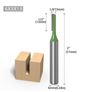 1pc 1/4′′ 6mm Shank Straight Bit Tungsten Carbide Single Double Flute Router Bit Wood Milling Cutter For Woodwork Tool MC06020