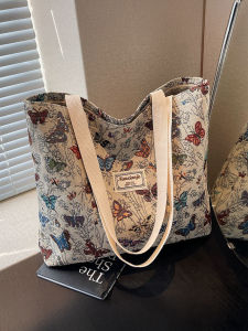 กระเป๋าผ้าใบสำหรับผู้หญิงความจุขนาดใหญ่ กระเป๋าถือสะพายไหล่ข้างเดียวแฟชั่นใหม่ 2025 กระเป๋าถือสำหรับเดินทางไปเรียนของนักเรียน