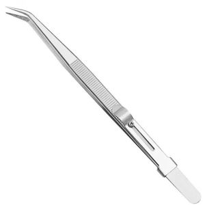 16CM Professional High Precision Stainless Steel Jewelry Tweezers Sandblasting DIY Diamond Gem Jewelry Jewelers Slotted Buckle