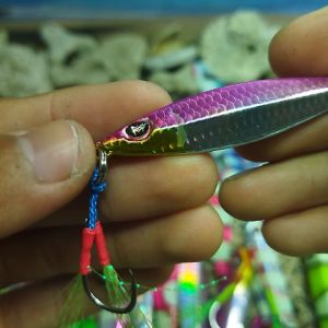 Metal Jig 20 Gram + Double Assist Hook Umpan Casting Killer Micro Jig 20g Hologram Set Kail