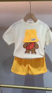 Kartun baju kaos setelan anak cewek casual imut bayi perempuan Lengan pendek pakaian sets import katun
