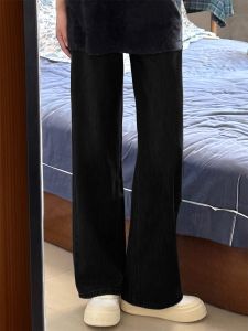 Womens Fleece Lined Slim Fit Straight Leg Jeans High Waist Wide Leg Pants Loose Comfortable Summer New plus Size Bootcut