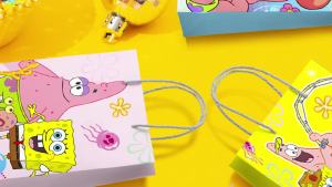 15 Pcs SpongeBob Party Gift Bags SpongeBob Favor Bags SpongeBob Favor Bags SpongeBob Candy Bags for SpongeBob Birthday Supplies