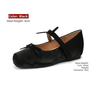 MIFEI | Bow Leather Flat Mary Jane Shoe with Internal Lift
