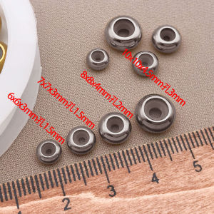 10 Chiếc Hạt Cách Điệu Bằng Thép Không Gỉ 7/8/10mm Với Nút Chặn Cao Su Silicon Để Làm Đồ Trang Sức Tự Chế Như Vòng Cổ Vòng Tay