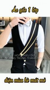 Áo gile nam vạt chéo độc lạ kiểu dáng Hàn Quốc sang trọng lịch lãm H54