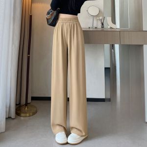 JIANGLU | High Waist Drapey Wide Leg Suit Pants Womens Slim Fit Casual Versatile Floor Length Straight Cut Pants Autumn Winter 2024