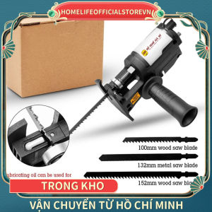 (Giá rẻ) 🐬Bộ đầu chuyển đổi máy khoan thành máy cưa điện cầm tay tặng kèm 3 lưỡi cắt gỗ kim loại