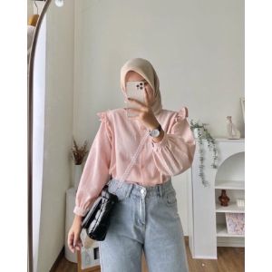 Blouse Crinkle Lyodra | Kemeja Blouse Basic / Kemeja Blouse Wanita Trending