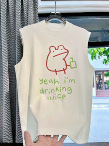 Áo Thun Tay Ngắn in Hình Ếch Mỹ Mùa Hè Hip Hop Rộng Rãi Bằng Cotton Nguyên Chất Cổ Tròn Thường Ngày Cho Nam